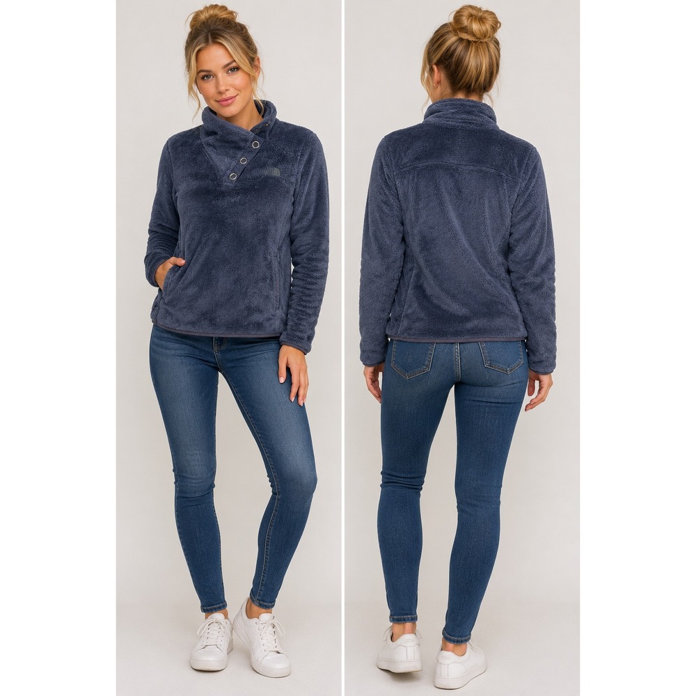 The North Face Pullover Medium Women's Fuzzy‎ Outdoor Casual Hiking Pockets - Picture 2 of 15